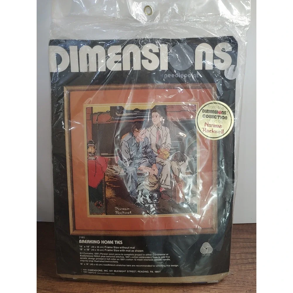Dimensions Needlepoint 2185 Breaking Home Ties Norman Rockwell 14